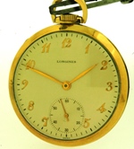Longines open face 1952 presentation pocket watch